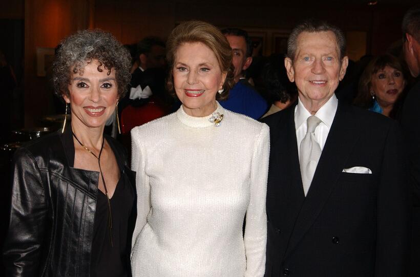 Donald O'Connor, Rita Moreno and Cyd Charisse at the 50th Anniversary screening of "Singin' in the Rain".