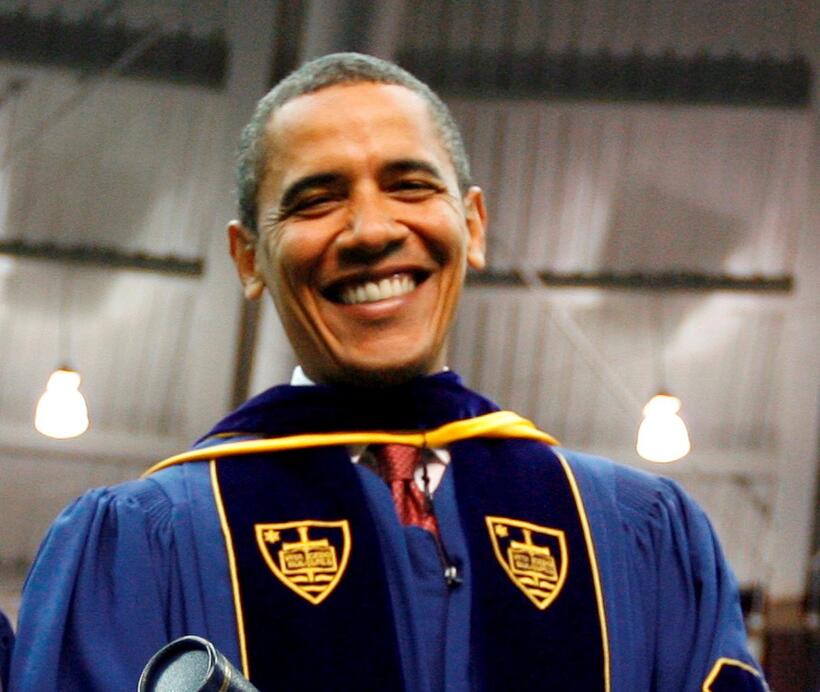 Barack Obama at the University of Notre Dame.
