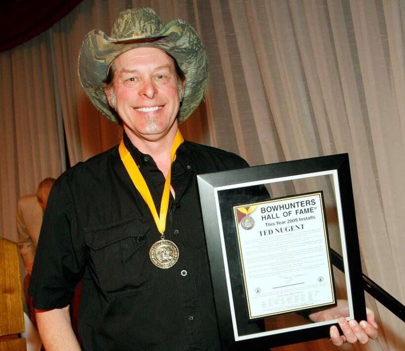 Ted Nugent at the National Bowhunters Hall of Fame during the National Field Archery Association's World Archery Festival.