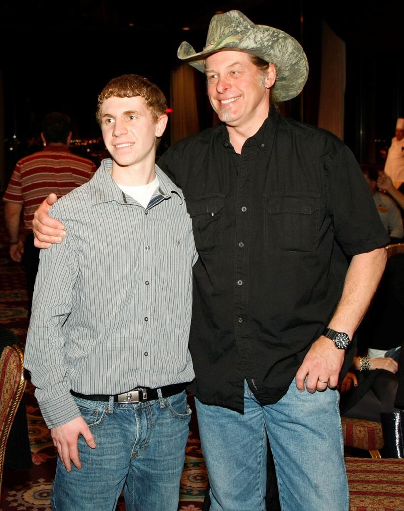 Adam Gallant and Ted Nugent at the National Bowhunters Hall of Fame during the National Field Archery Association's World Archery Festival.