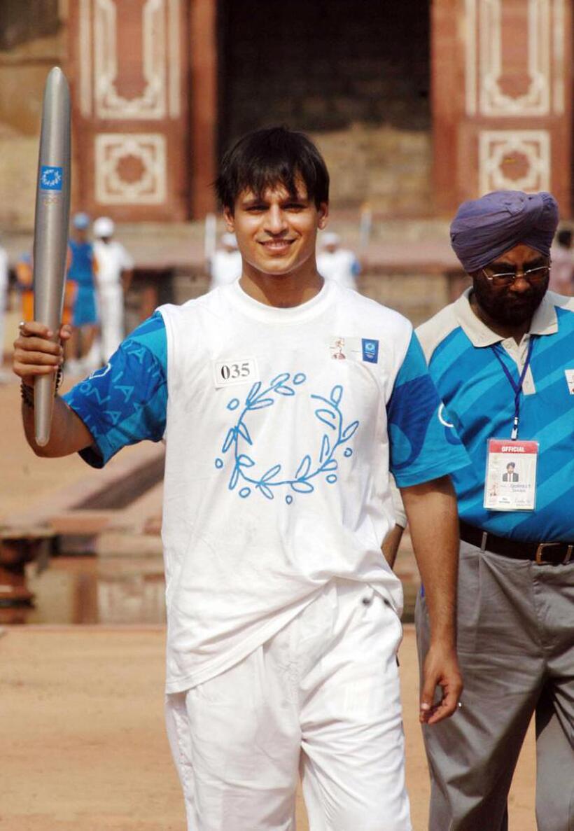 Vivek Oberoi at the Olympic Torch Relay.