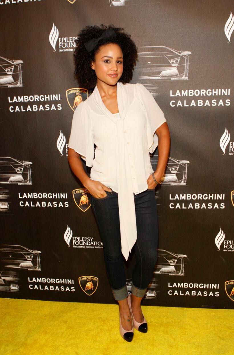 Hayley Marie Norman at the grand opening of Lamborghini Calabasas.