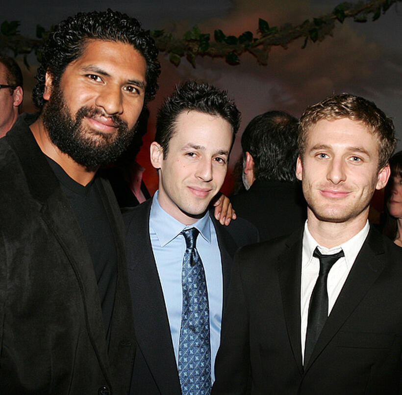 Sala Baker, designer Michael Kovac and Dean O'Gorman at the cocktail reception during the 5th Annual Celebration of New Zealand Filmmaking and Creative Talent in California.