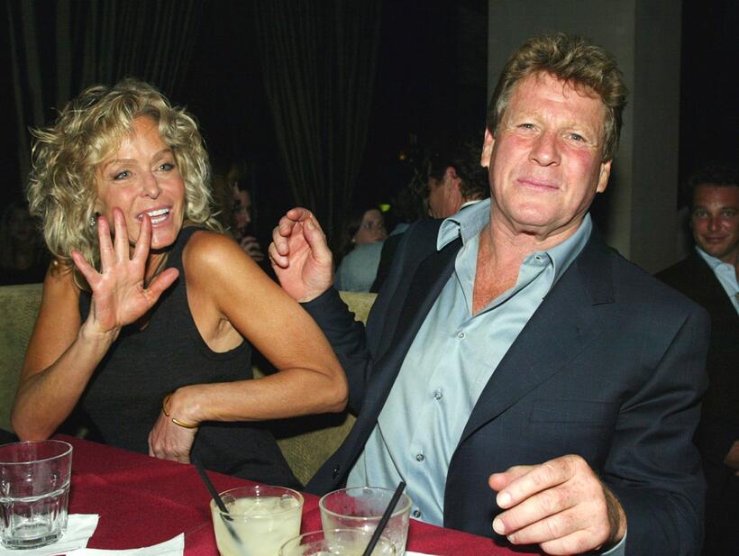 Ryan O'Neal and Farrah Fawcett at the Los Angeles after-party for "Malibu's Most Wanted".