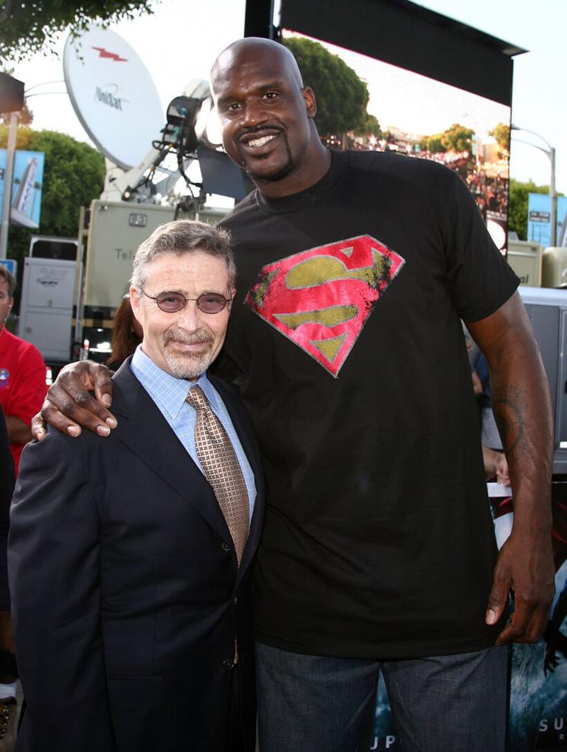 Shaquille O'Neal and Guest at the premiere of "Superman Returns."