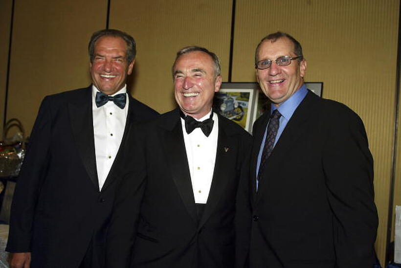 Producer Dick Wolf, William Bratton and Ed O'Neill at the Los Angeles Police Historical Society's "Jack Webb Awards."