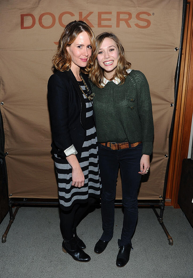 Sarah Paulson and Elizabeth Olsen at the cocktails of "Martha Marcy May Marlen" in Utah.