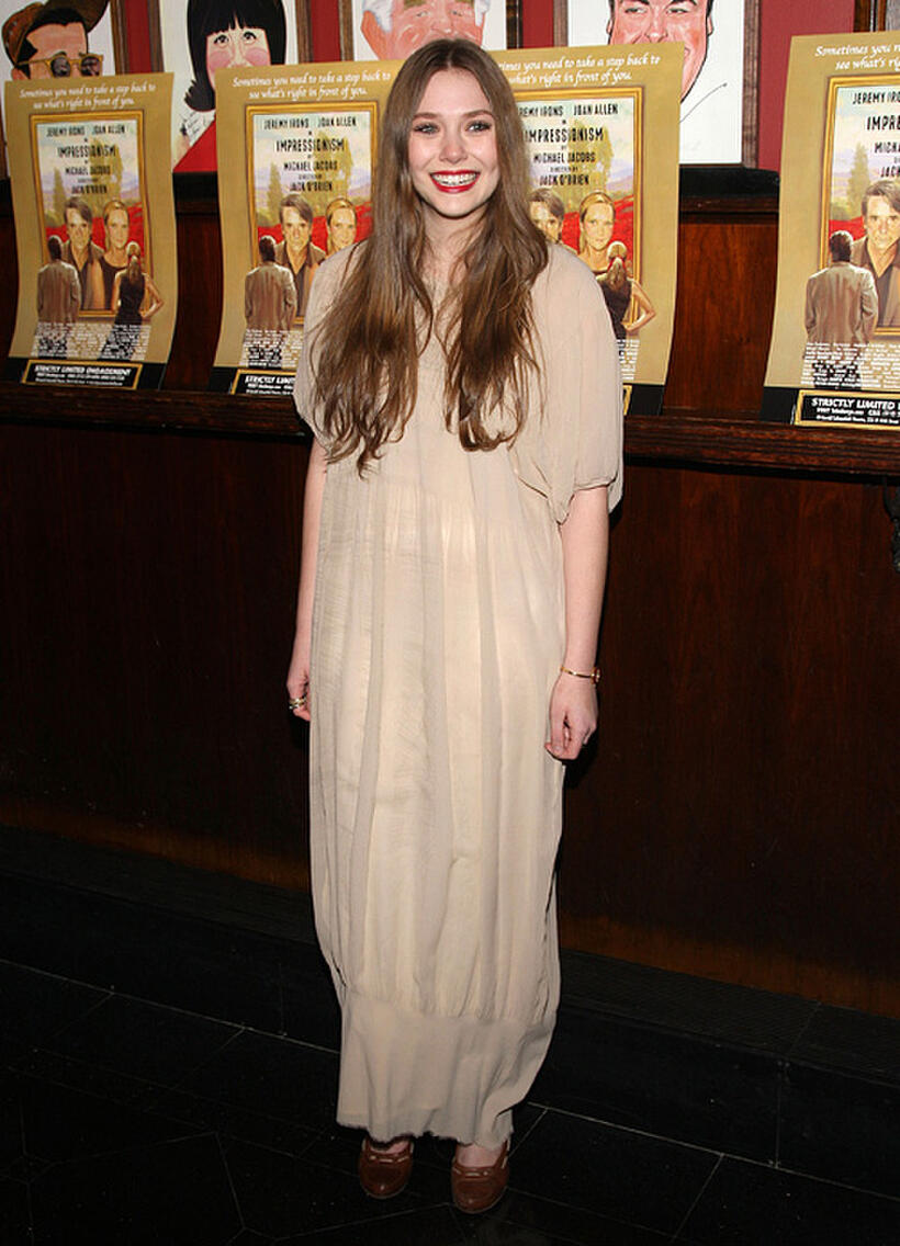 Elizabeth Olsen at the after party of the Broadway opening night of "Impressionism."