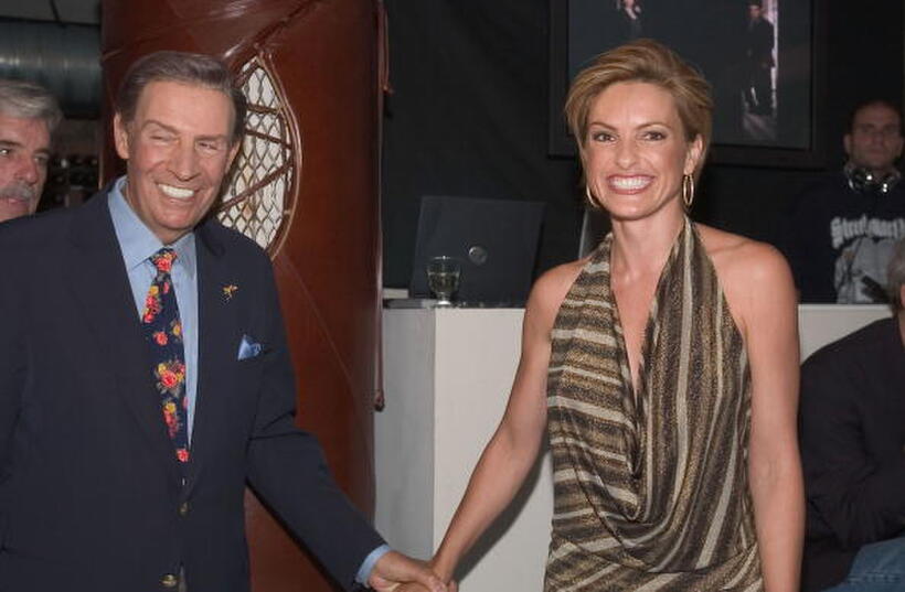 Jerry Orbach and Mariska Hargitay at the party for cast members of all three "Law & Order" shows.