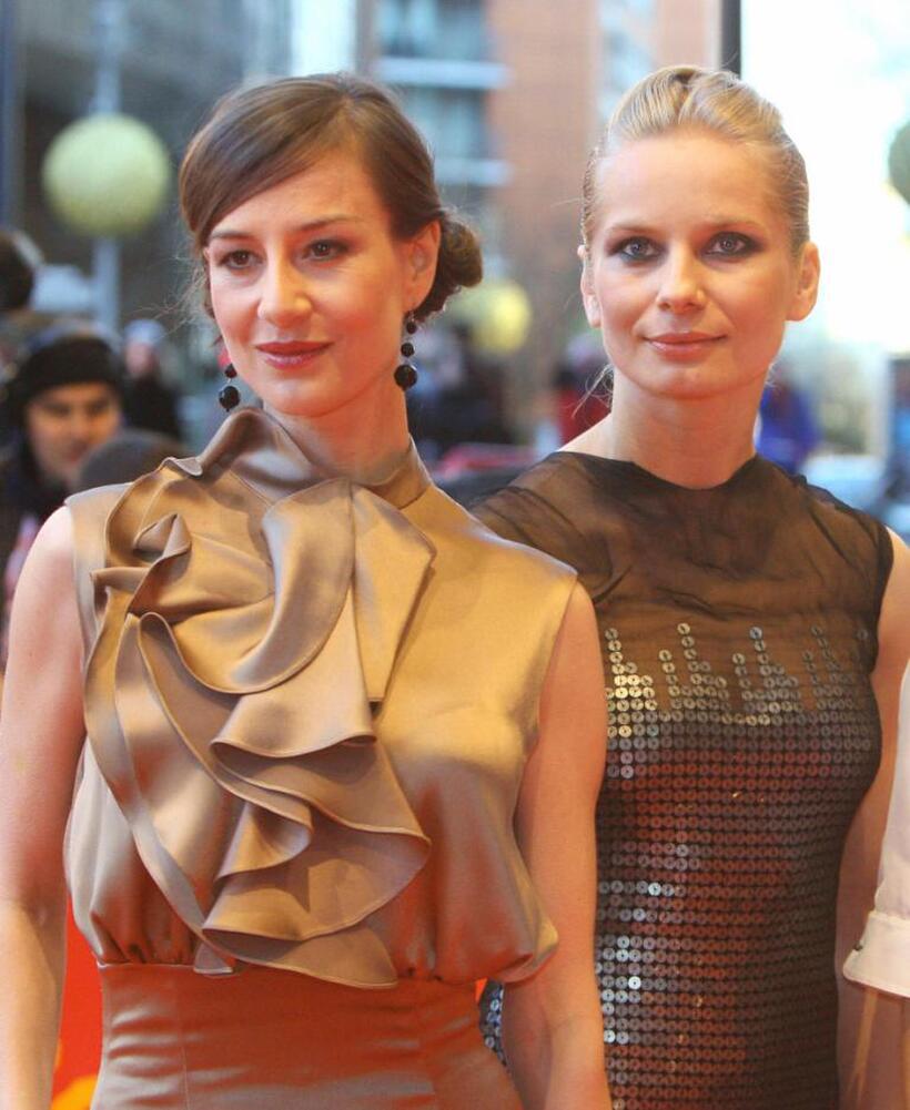 Maja Ostaszewska and Magdalena Cielecka at the screening of "Katyn" during the 58th Berlinale International Film Festival.