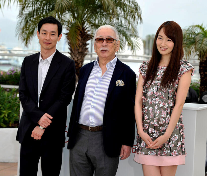 Ryo Kase, Tadashi Okuno and Rin Takanashi at the photocall of "Like Someone in Love" during the 65th Annual Cannes Film Festival.