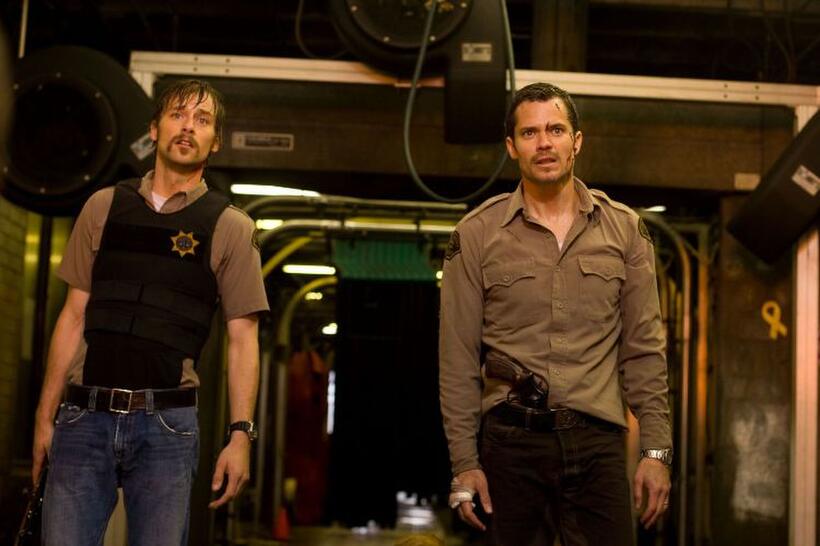 Joe Anderson and Timothy Olyphant in "The Crazies."