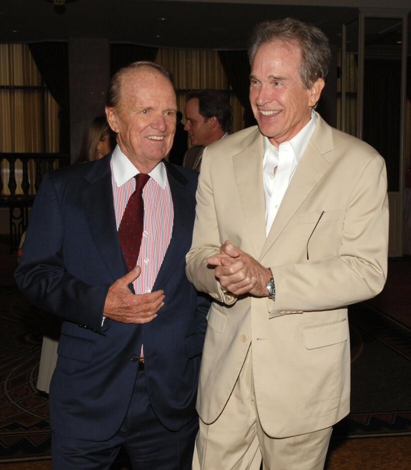 Warren Beatty and George Stevens Jr. at the AFI's 40th Anniversary Celebration Lunch.