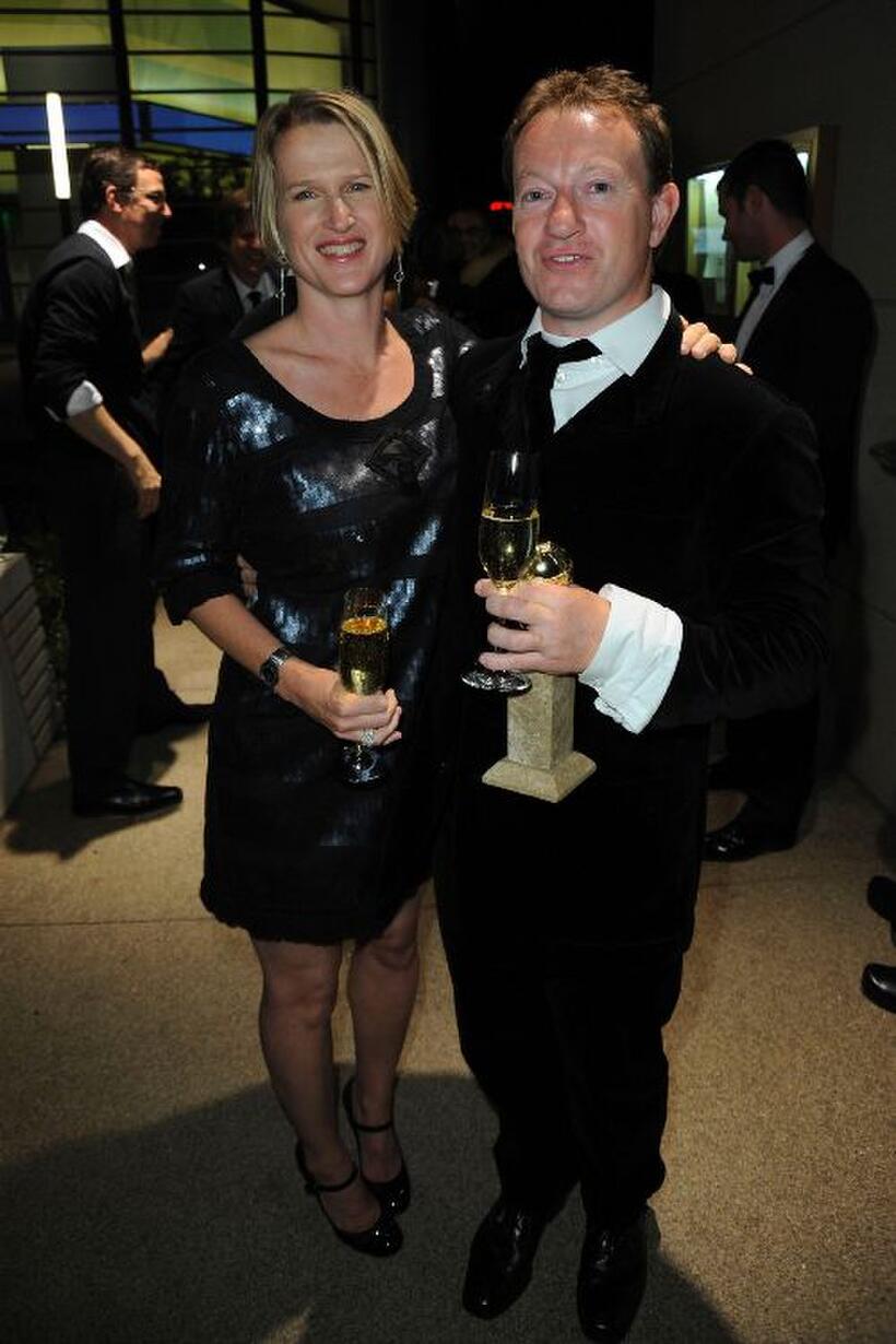 Jane Beaufoy and Simon Beaufoy at the Fox Searchlight Pictures Golden Globe party.