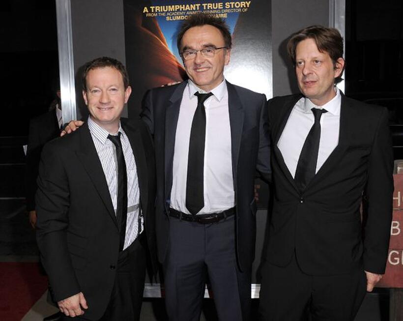 Simon Beaufoy, writer/director/producer Danny Boyle and producer Christian Colson at the premiere of "127 Hours."