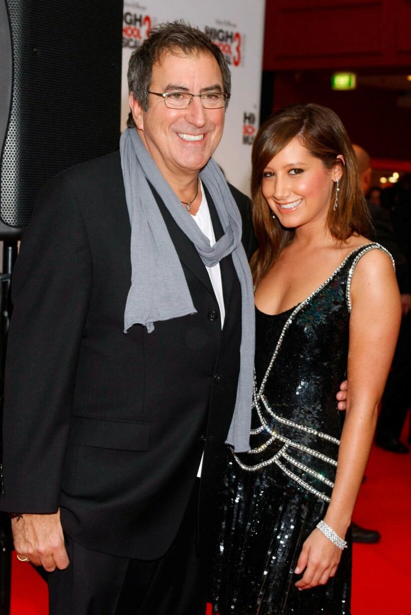 Kenny Ortega and Ashley Tisdale at the premiere of "High School Musical 3: Senior Year."