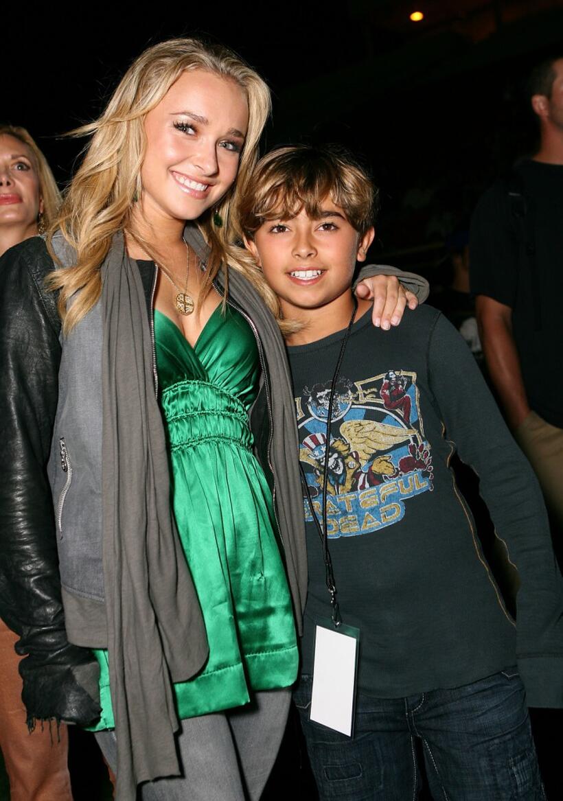 Hayden Panettiere and Jansen Panettiere at the Orange County Fylers game.