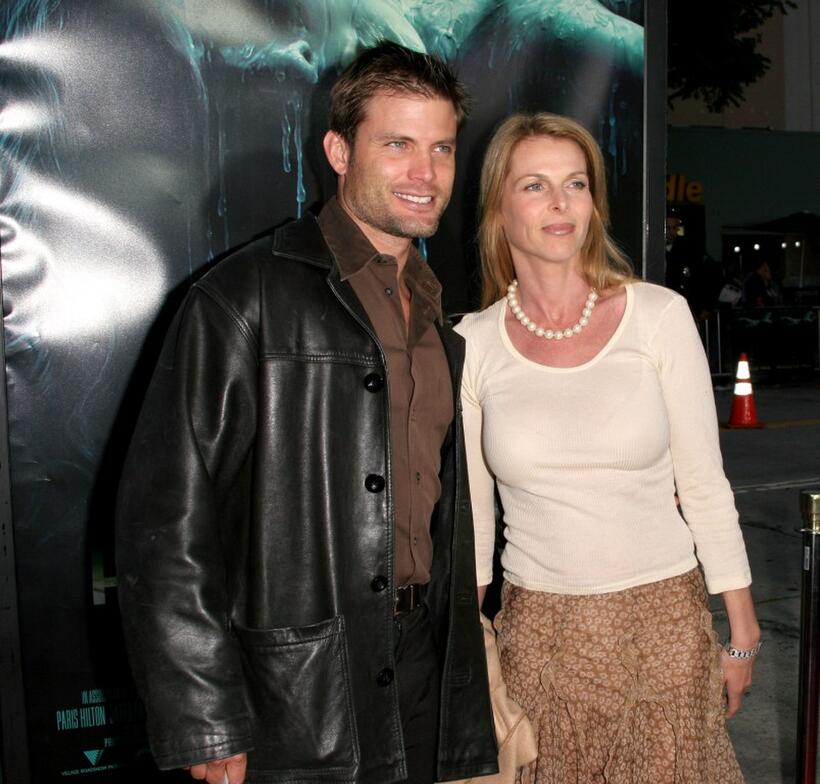 Catherine Oxenberg and her husband Casper Van Dien at the premiere of "House Of Wax."