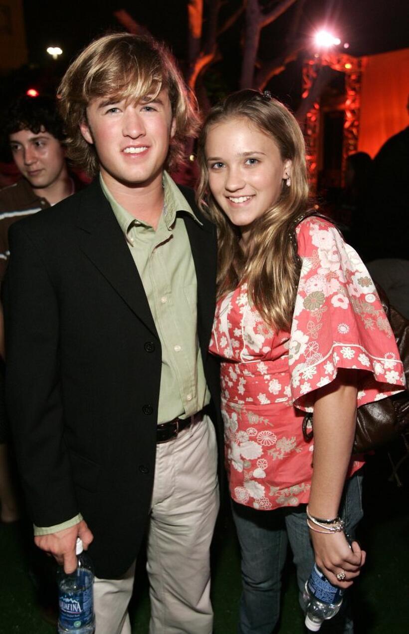 Haley Joel Osment and his sister Emily Osment at the after party of the premiere of "Monster House."