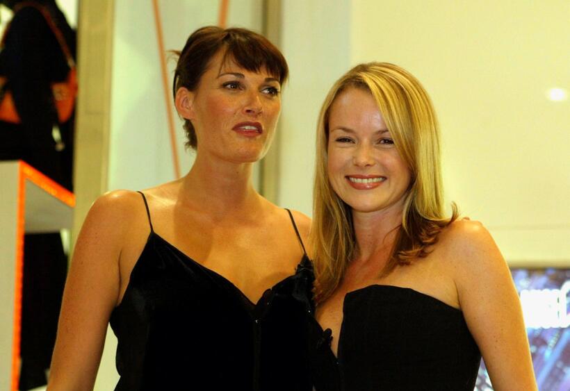 Sarah Parish and Amanda Holden at the new House Of Fraser store.