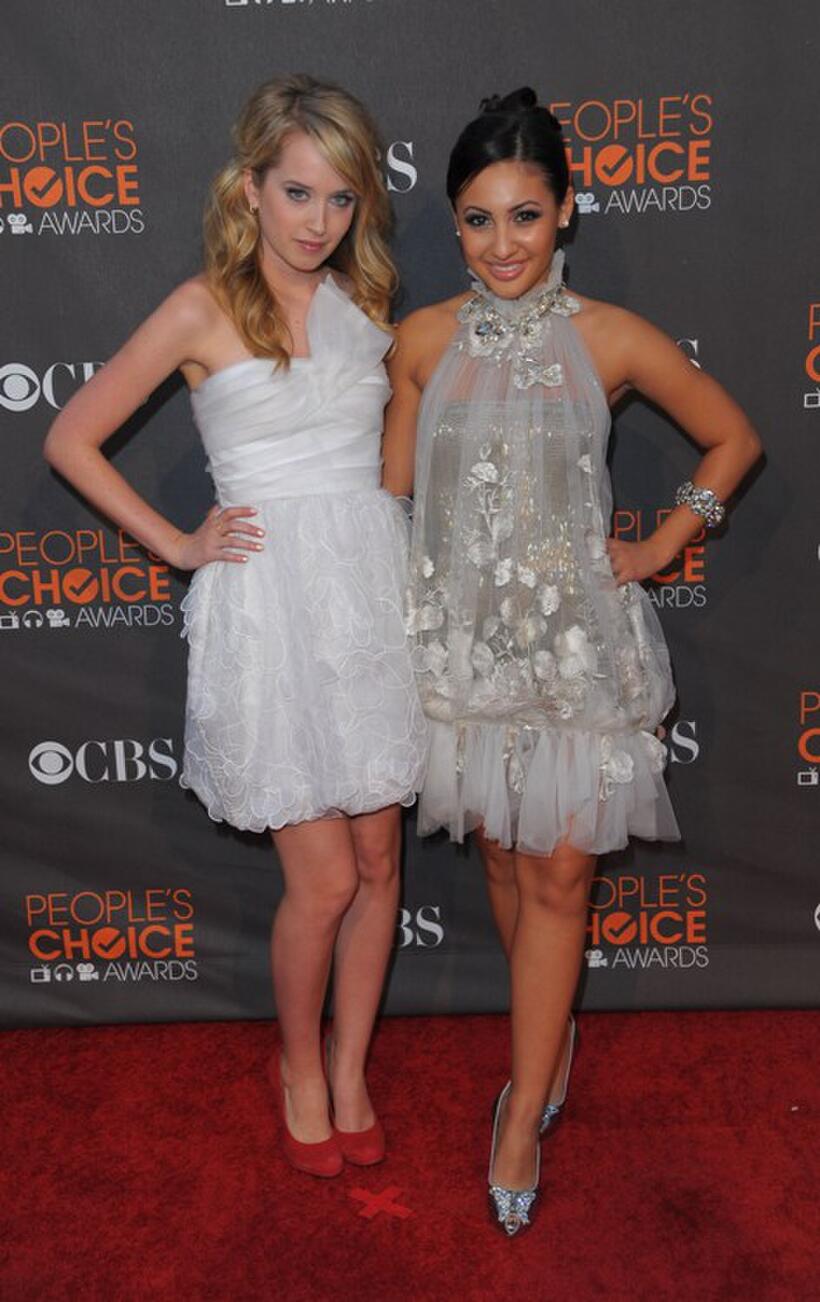Megan Park and Francia Raisa at the People's Choice Awards 2010.