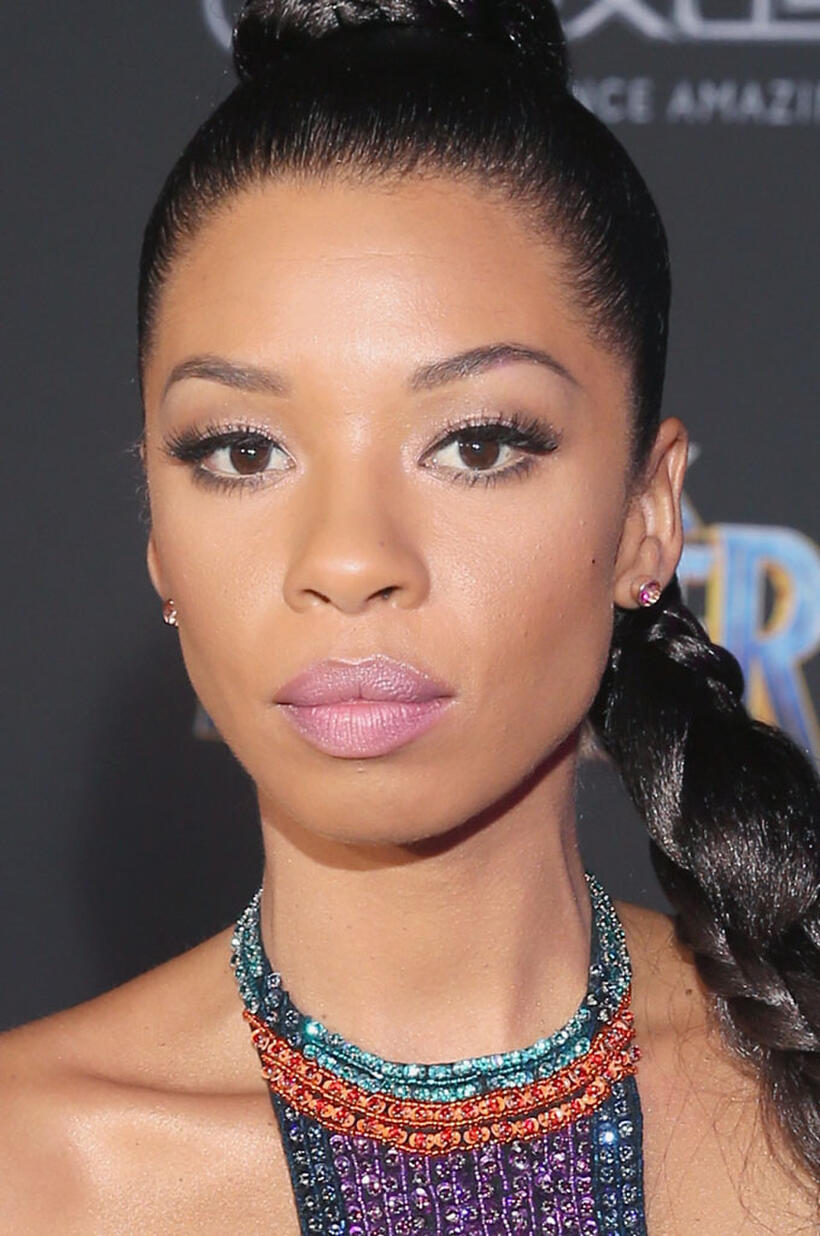 Angel Parker at the world premiere of "Black Panther" in Hollywood.