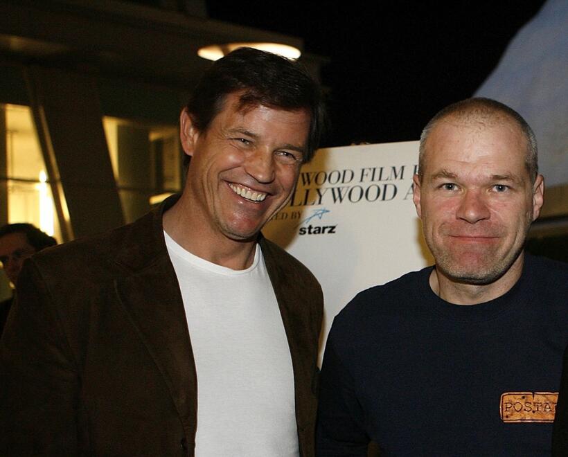 Michael Pare and Uwe Boll at the 2007 Hollywood Film Festival premiere of "Postal."