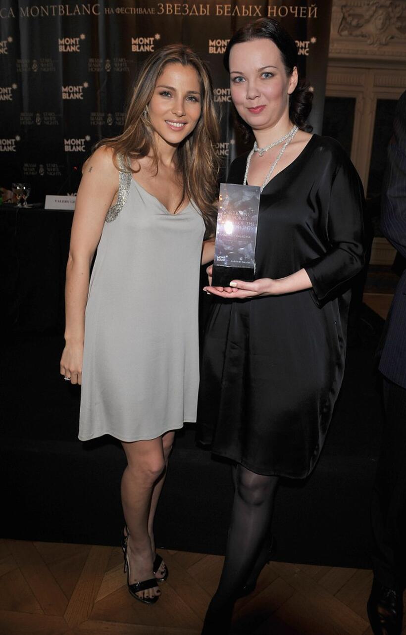 Elsa Pataky and Anastasia Kalagina at the 2008 Montblanc New Voices Award Presentation and Press Conference.