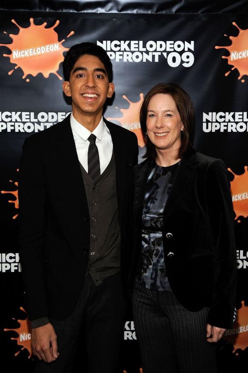 Dev Patel and Kathleen Kennedy at the Nickelodeon Upfront Presentation.