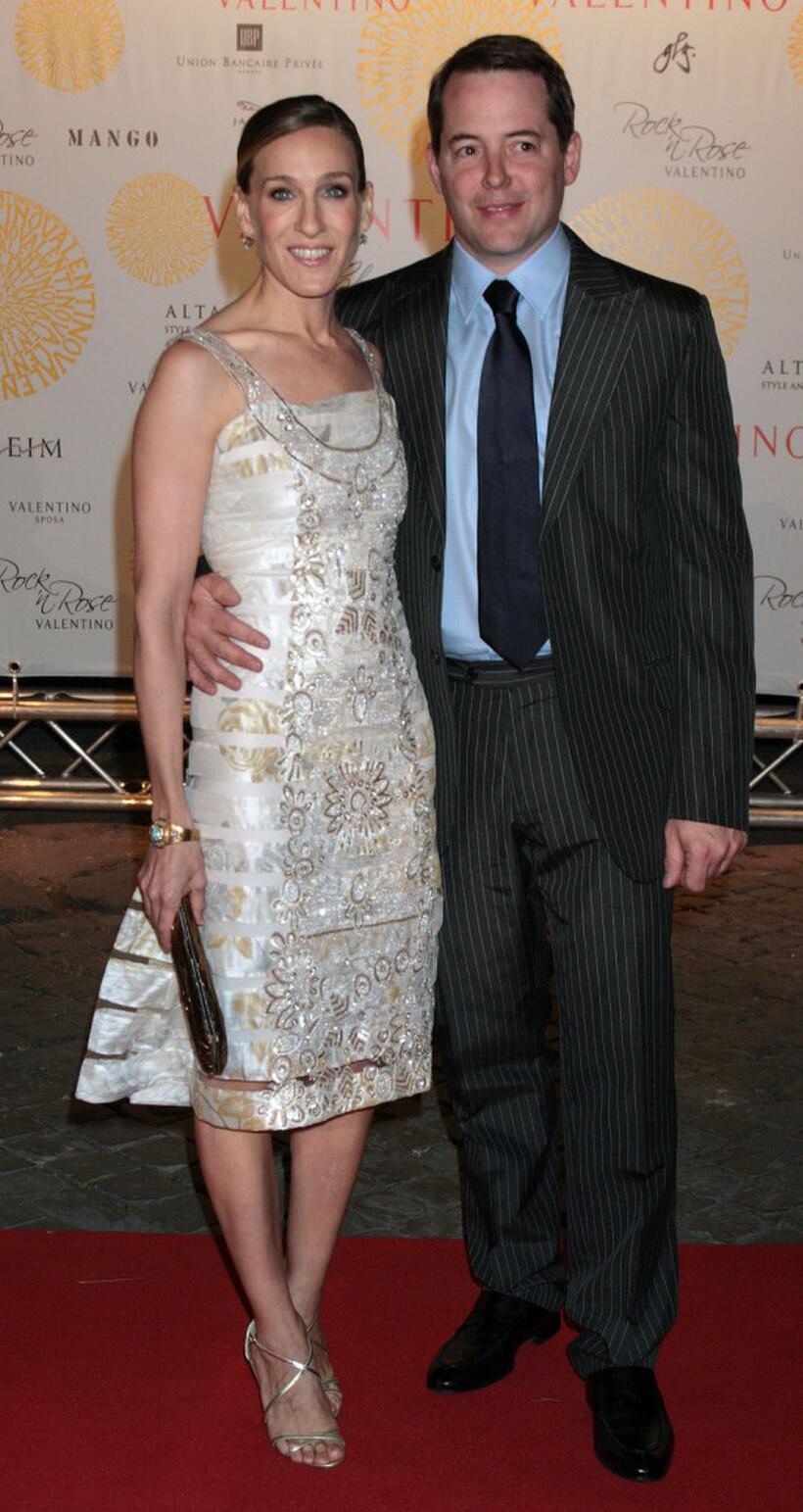 Sarah Jessica Parker and Matthew Broderick at the Valentino In Rome 45 Years Of Style post-exhibit gala dinner.