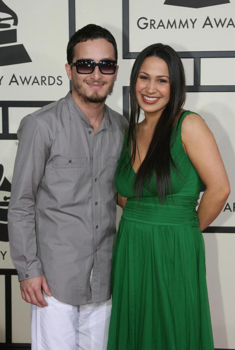 Obie Bermudez and Jennifer Pena at the 50th Grammy Awards.