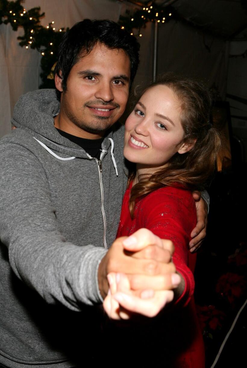 Michael Pena and Erika Christensen at the Church of Scientology's Christmas Stories XV benefiting the Hollywood Police Activities League.