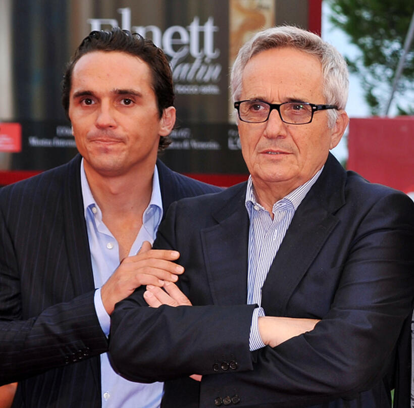 Piergiorgio Bellocchio and director Marco Bellocchio at the premiere of "Sorelle Mai" during the 67th Venice Film Festival in Italy.