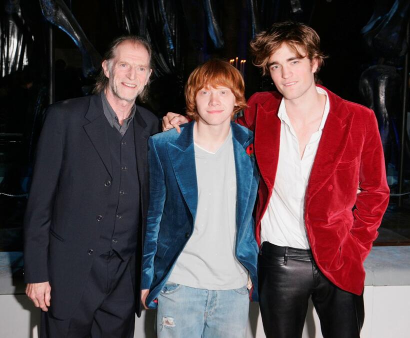 David Bradley, Rupert Grint and Robert Pattinson at the party of the world premiere of "Harry Potter And The Goblet Of Fire."
