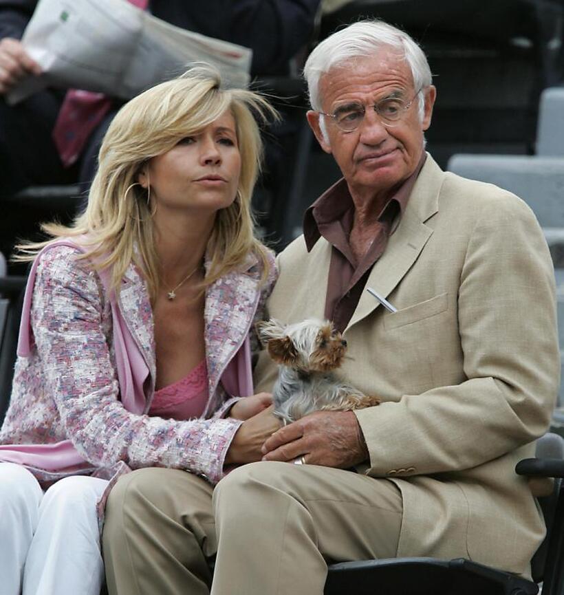 Jean-Paul Belmondo and wife whife Naty during the French Open in Paris.