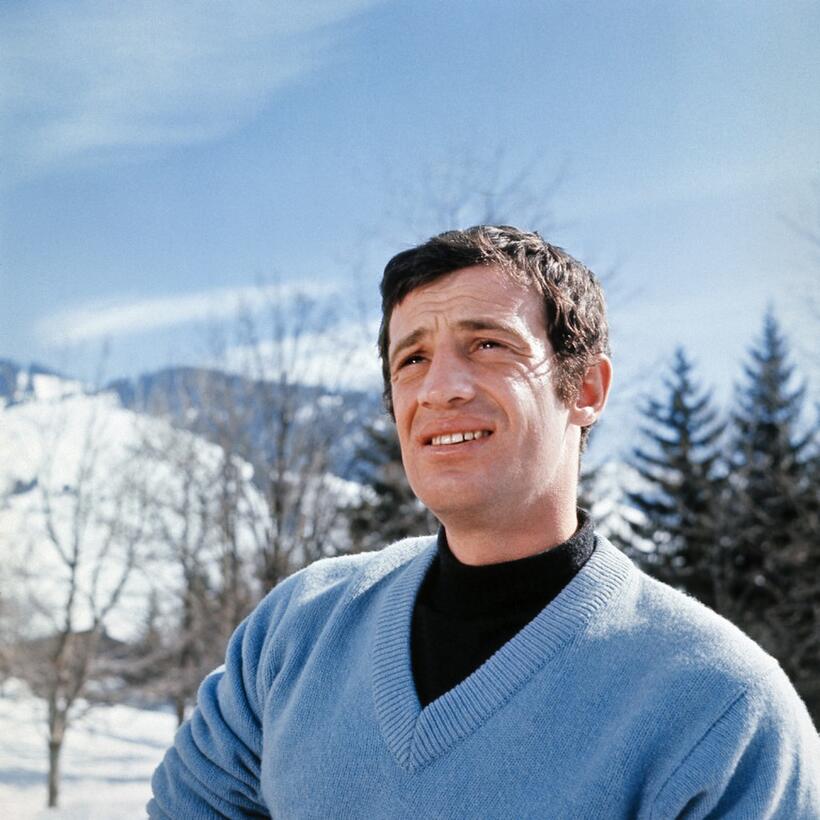 Jean-Paul Belmondo during his winter sports holiday in France.