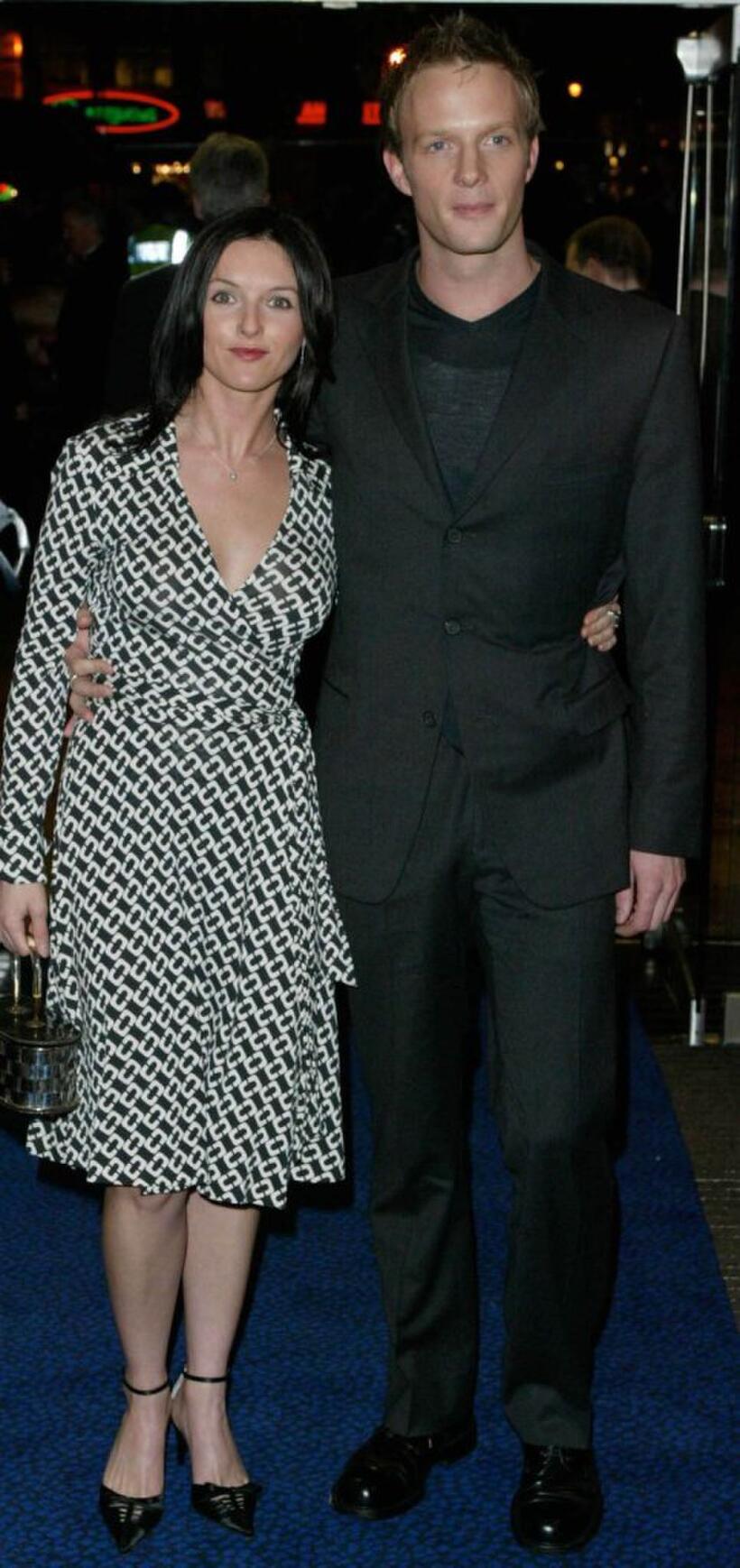 Dervia Kirwan and Rupert Penry-Jones at the premiere of "Charlotte Gray."