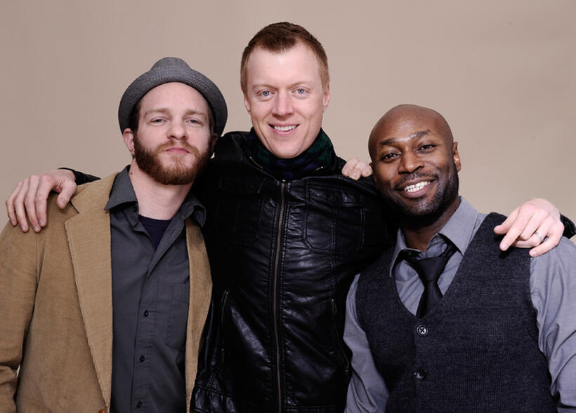 Will Bouvier, Jay Paulson and Anslem Richardson at the Portrait Session of "Black Rock" during the 2012 Sundance Film Festival.