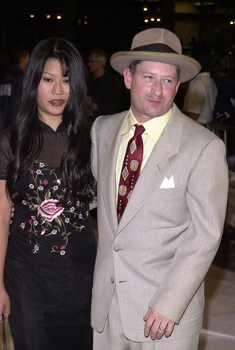Max Perlich and his Wife Gia at the premiere of "Blow."