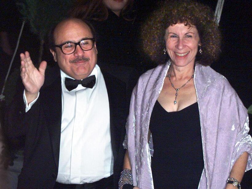 Danny DeVito and Rhea Perlman at the wedding of Michael Douglas and Catherine Zeta-Jones.