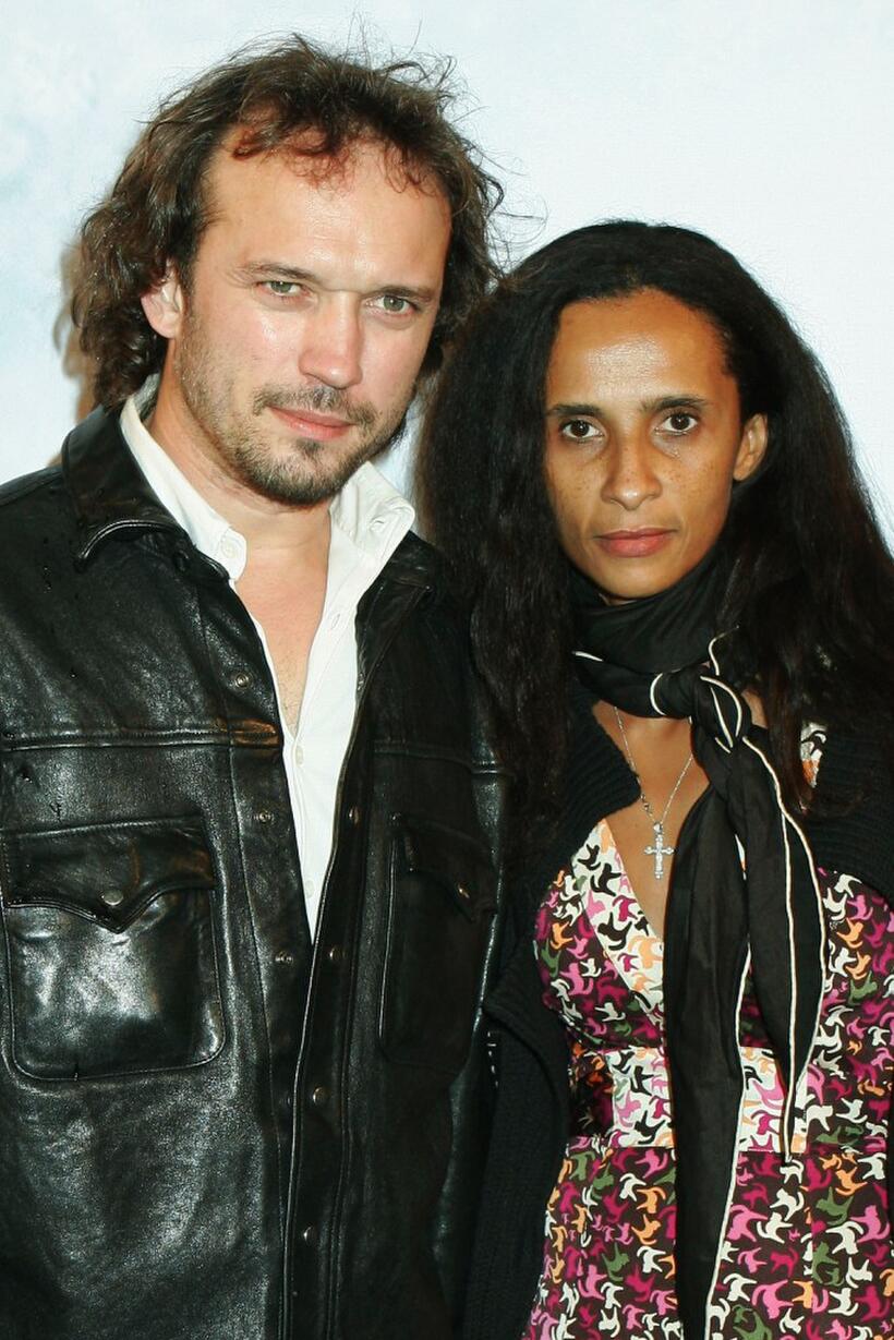 Vincent Perez and Karine Silla at the premiere of "Corpse Bride."