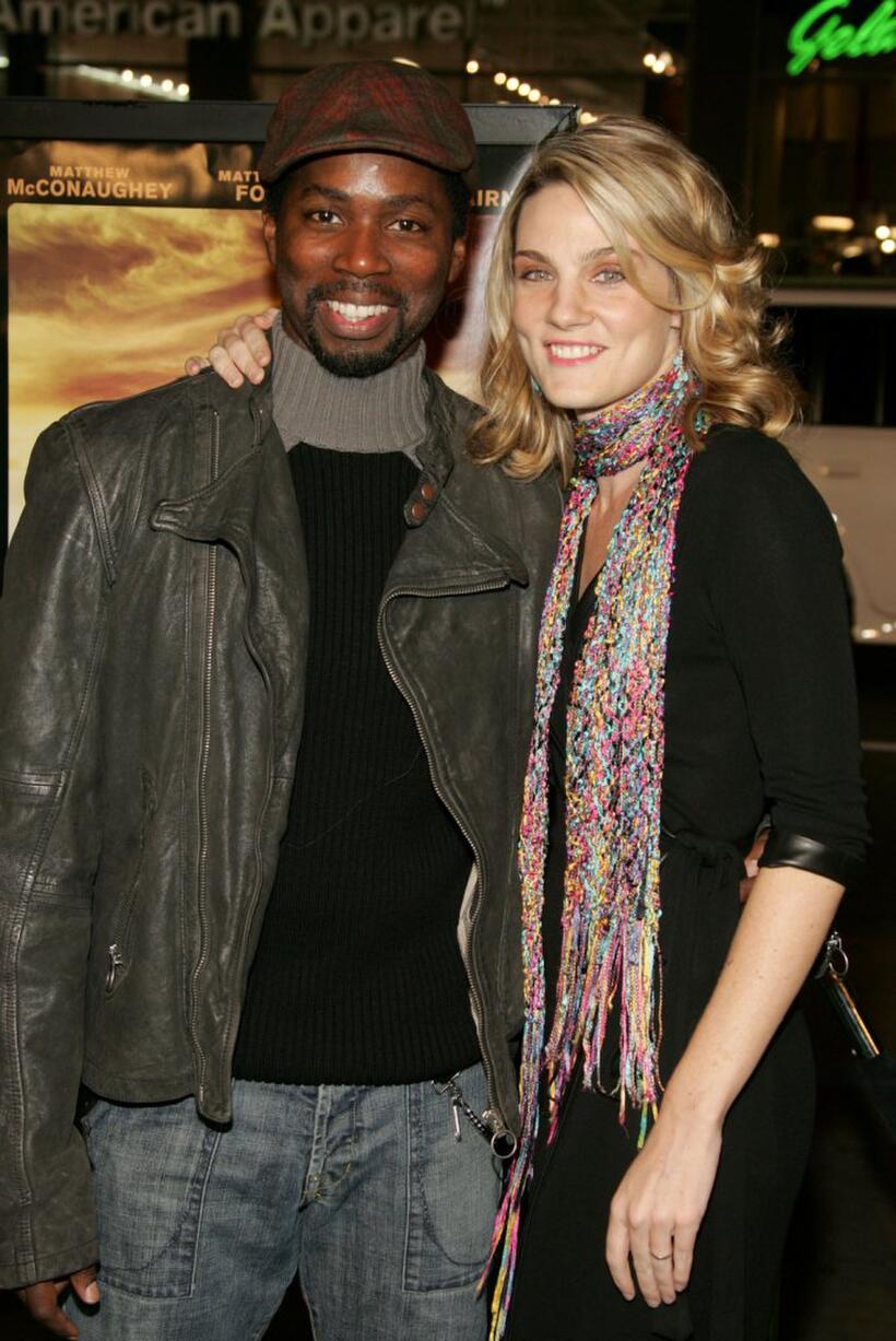 Harold Perrineau, Jr. and his Wife Brittany Perrineau at the premiere of "We Are Marshall."