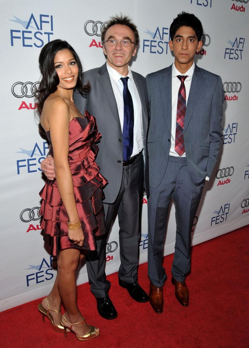 Freida Pinto, Director Danny Boyle and Dev Patel at the 2008 AFI Fest Tribute To Danny Boyle.