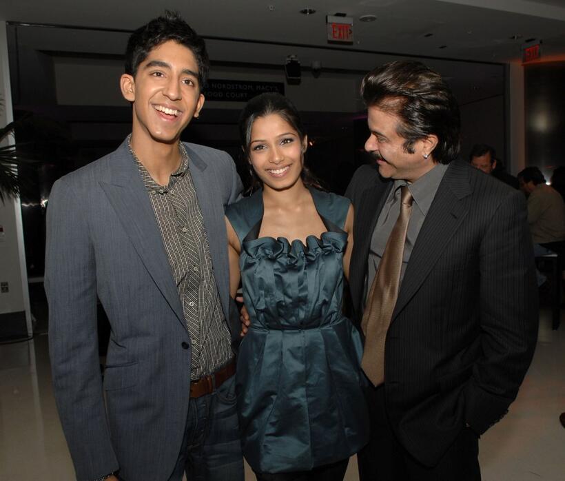 Dev Patel, Freida Pinto and Anil Kapoor at the screening of "Slumdog Millionaire."