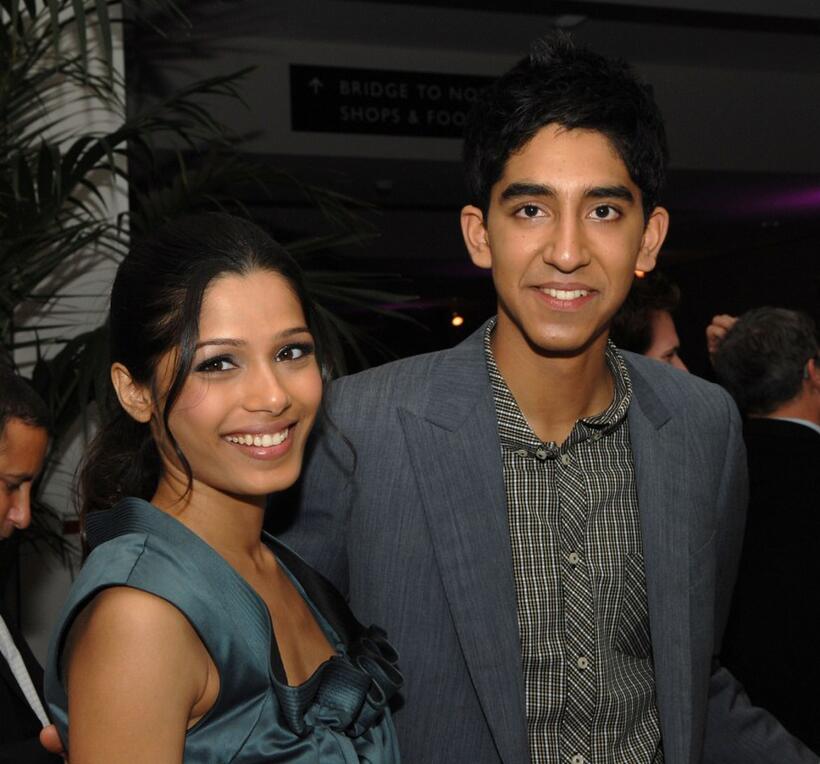 Freida Pinto and Dev Patel at the screening of "Slumdog Millionaire."