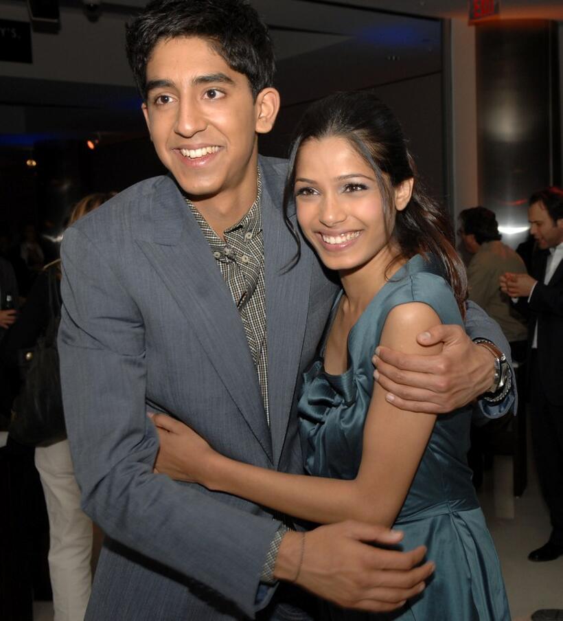 Dev Patel and Freida Pinto at the screening of "Slumdog Millionaire."
