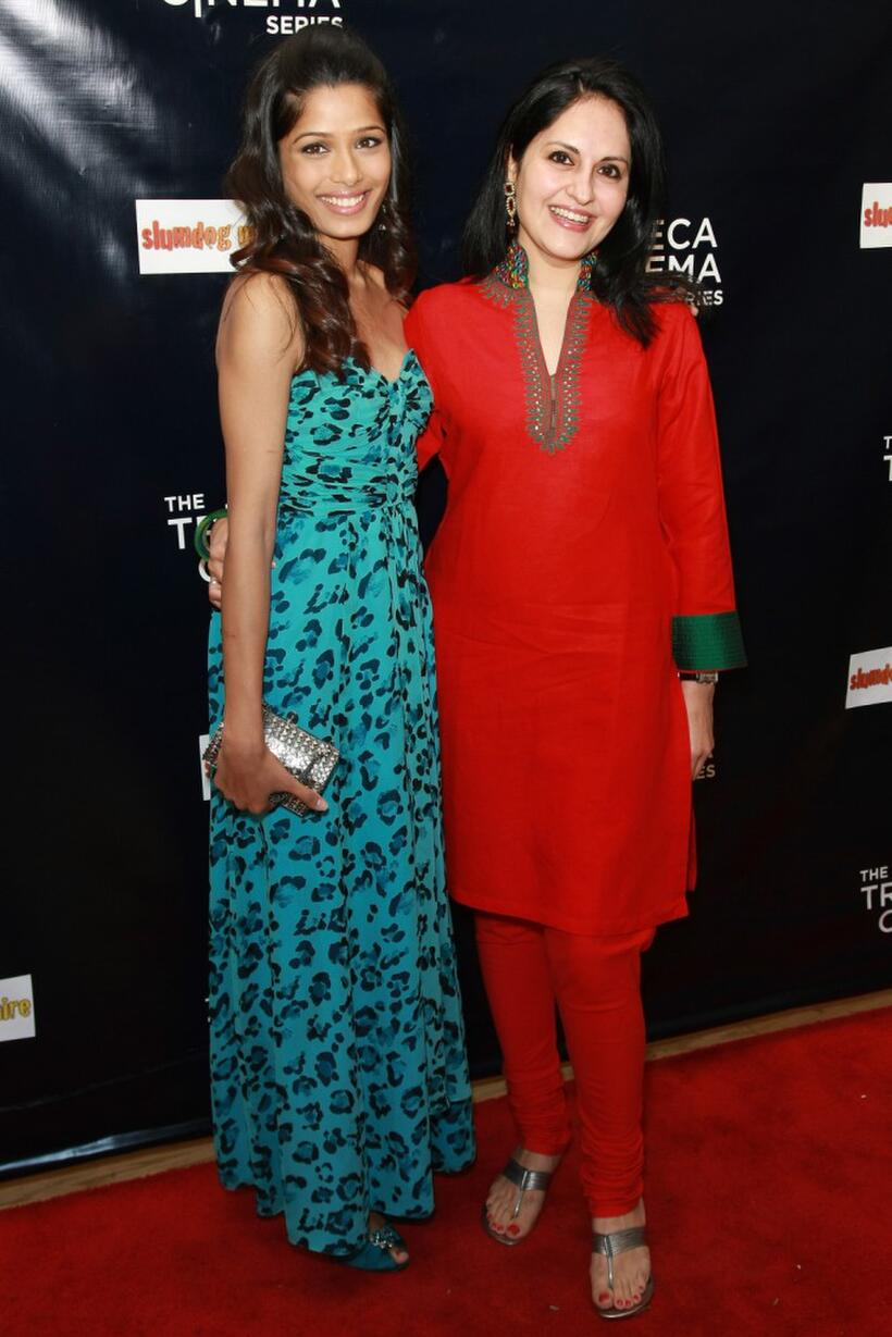 Freida Pinto and Producer Loveleen Tandan at the 2008 Tribeca cinema series.