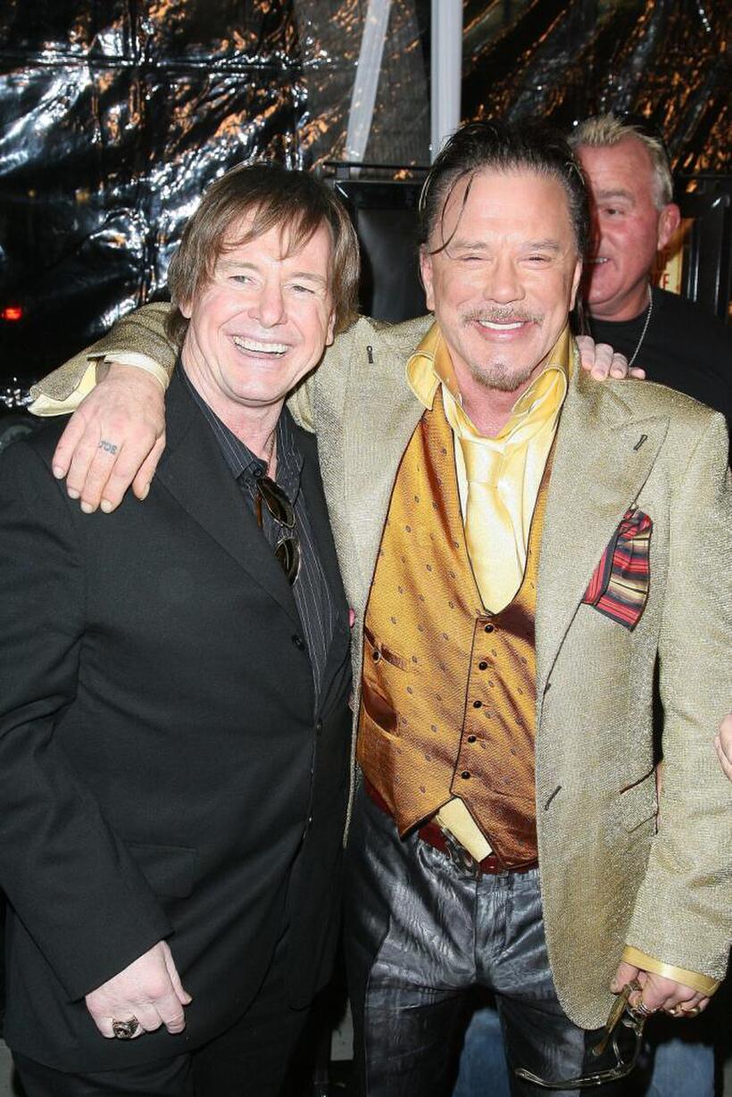 Roddy Piper and Mickey Rourke at the premiere of "The Wrestler."