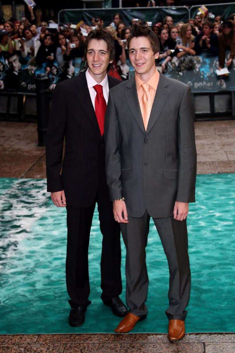 James Phelps and Oliver Phelps at the premiere of "Harry Potter And The Order Of The Phoenix."