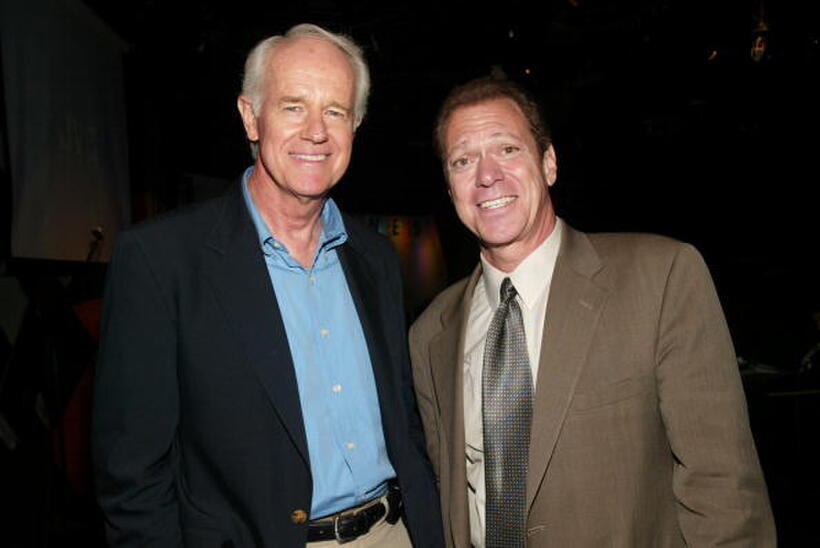 Mike Farrell and Joe Piscopo at the 2004 Congressional Spotlight Award presentation to U.S. Congressman Amo Houghton.